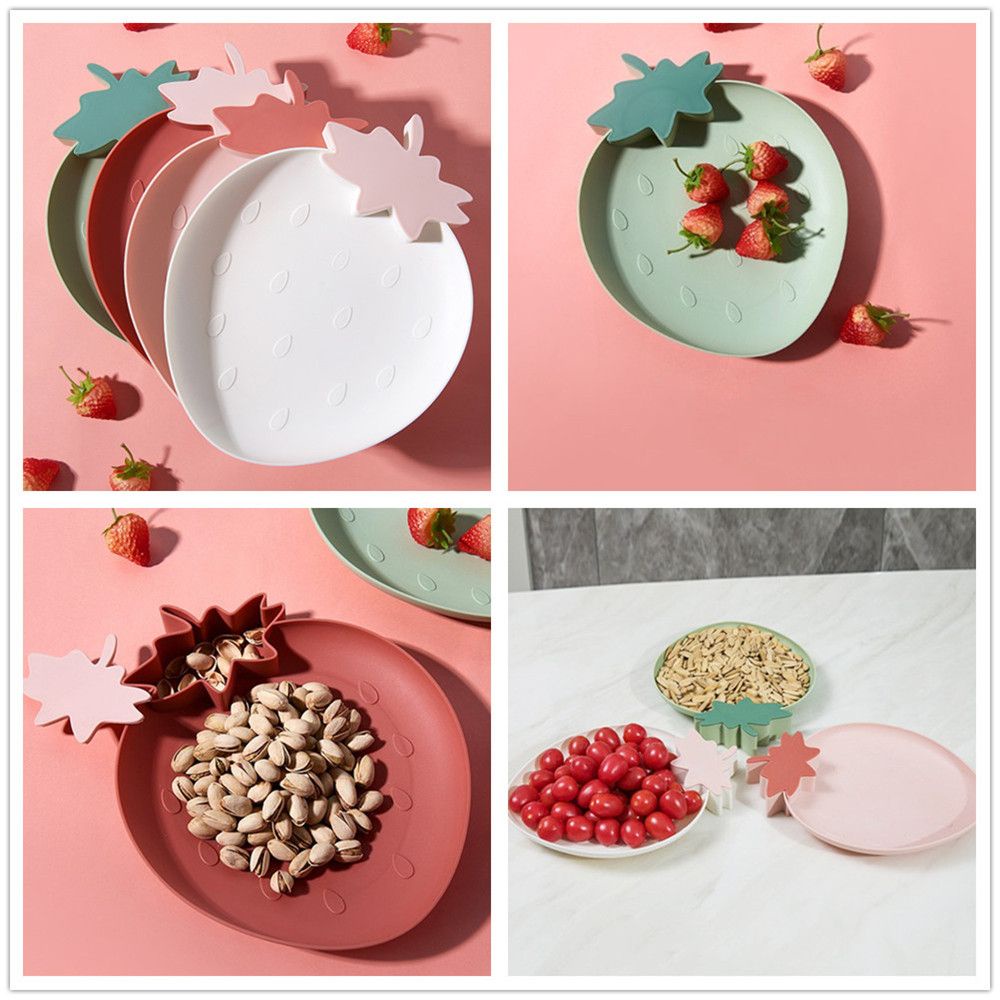 CONOPERYĐĩa đựng trái cây/ đồ ăn vặt  bằng nhựa thiết kế hình quả dâu nhiều màu dễ thương