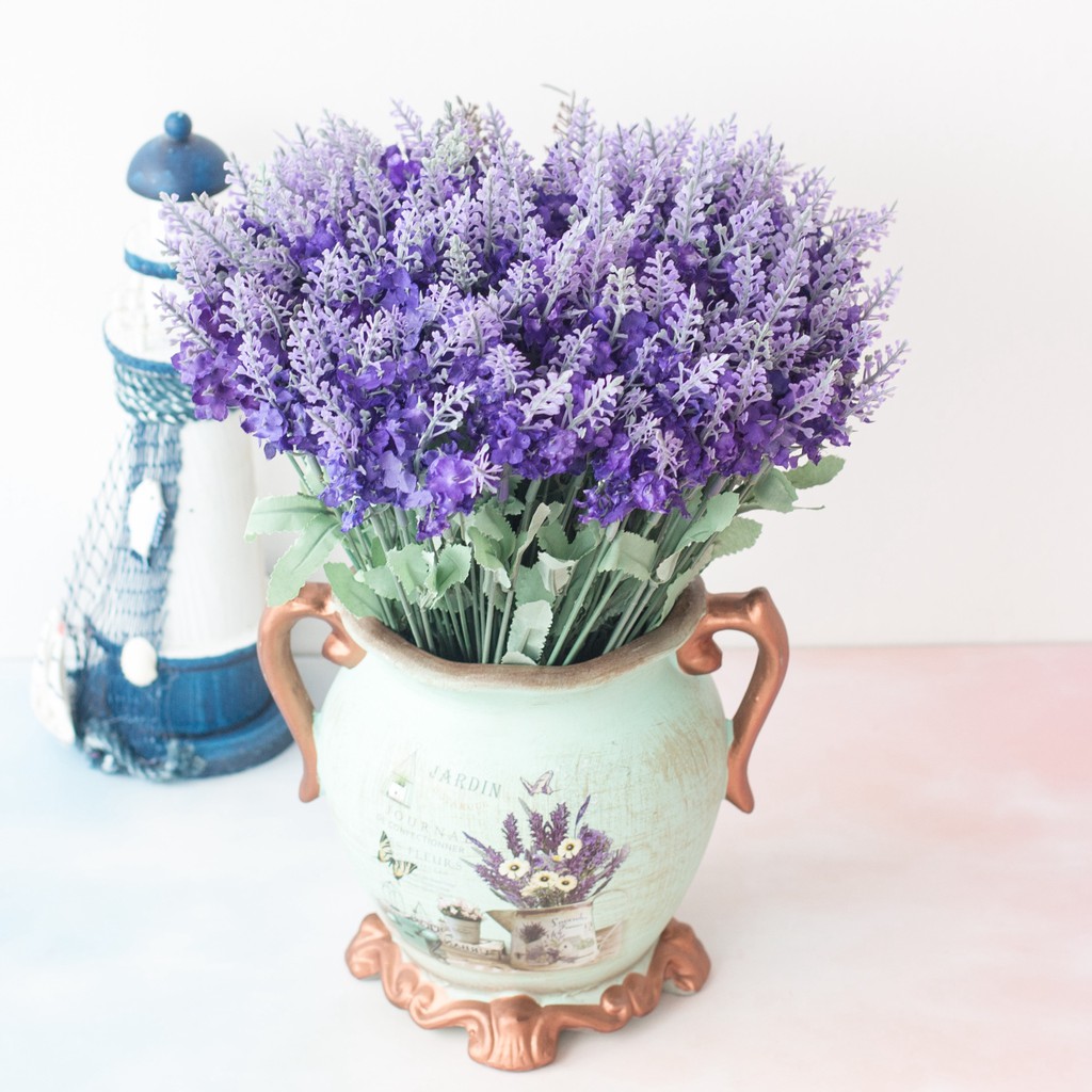 Hoa giả - Chùm hoa oải hương - Lavender siêu dễ thương, trang trí lọ hoa để bàn, hàng rào