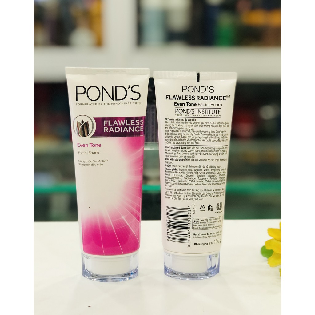 Pond's Sữa Rửa Mặt Dưỡng Trắng Cao Cấp Pond's Flawless White 100g