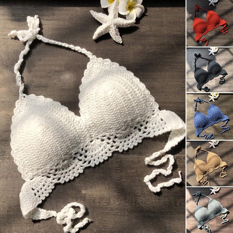 ✯Áo Bralette Dệt Kim Phối Ren Phong Cách Boho Quyến Rũ