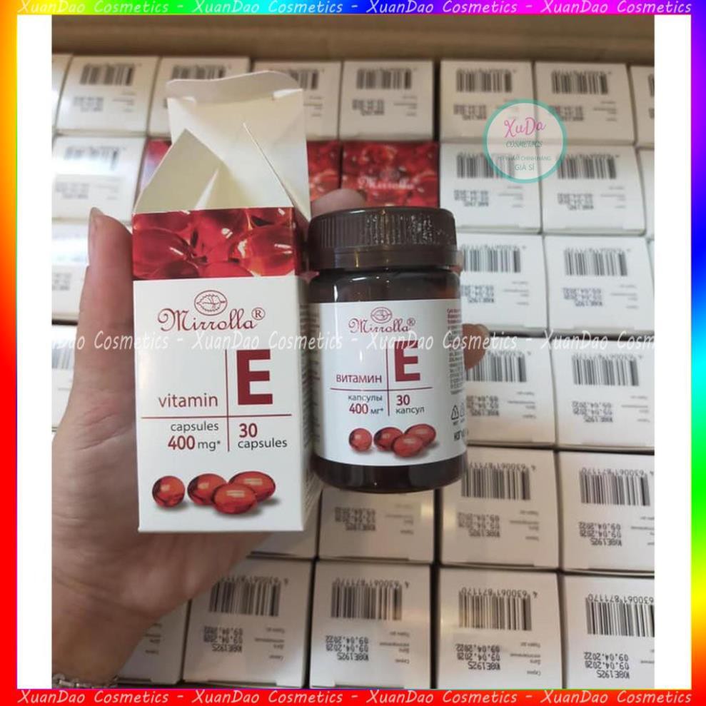 Vitamin e XuanDao vitamin e đỏ Nga Mirrolla mẫu mới lọ nhựa 30 viên, hàm lượng 270mg và 400mg