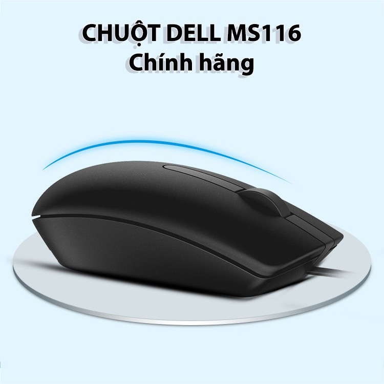 Chuột máy tính Dell MS116 Đen - Chính hãng bảo hành 6 tháng