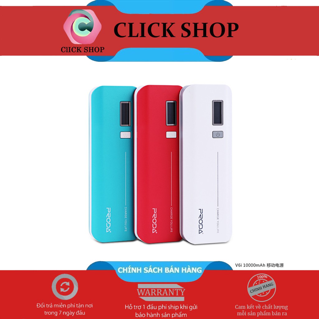 Pin sạc dự phòng Remax Proda V6i JANE Series PowerBox 10000mAh - Sạc dự phòng v61 có đèn led báo phân trăm pin