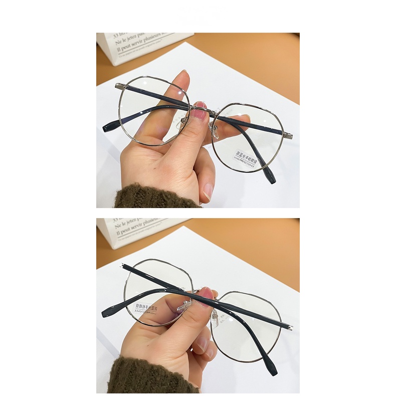 Kính Mát Hình Oval Gọng Kim Loại Chống Bức Xạ Thời Trang