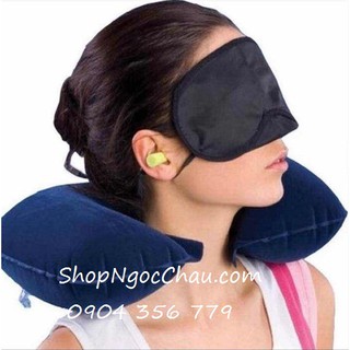 Bộ gối hơi + che mắt ngủ + bịp tai chống ồn