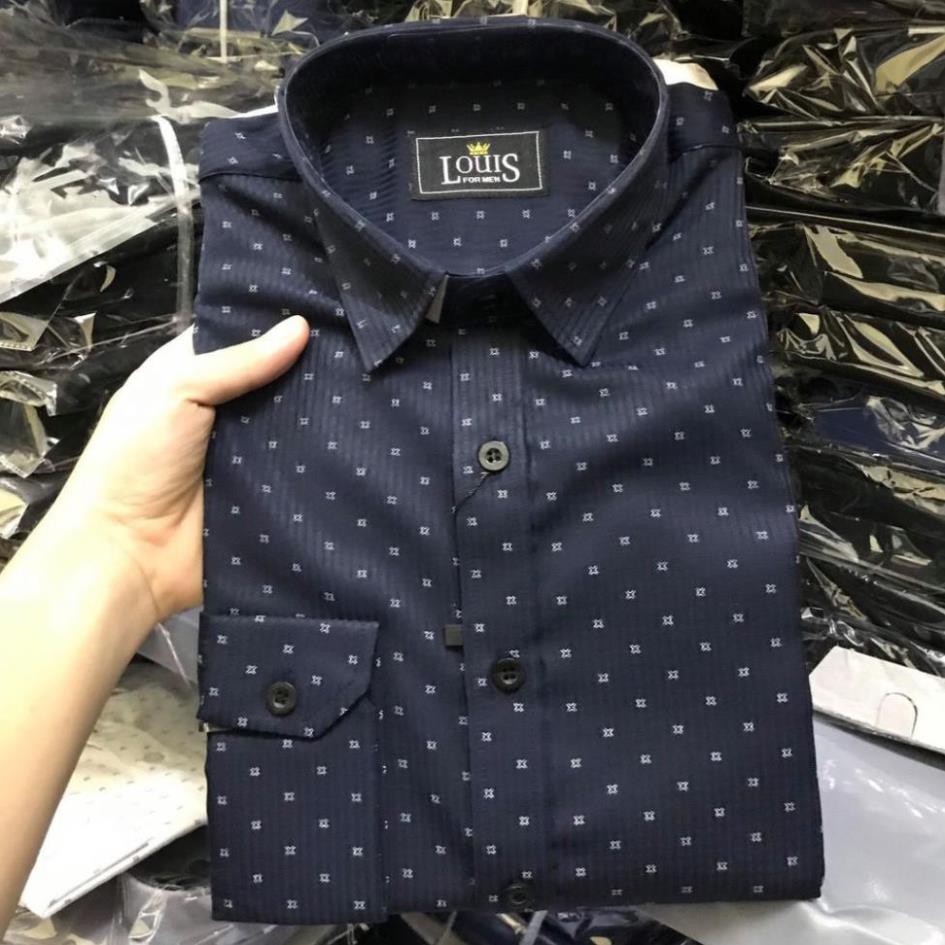 Áo sơ mi họa tiết nam chấm bi công sở dài tay cao cấp Luis chất vải co giãn nhẹ form slmfit ôm dáng thời trang Hàn Quốc | BigBuy360 - bigbuy360.vn