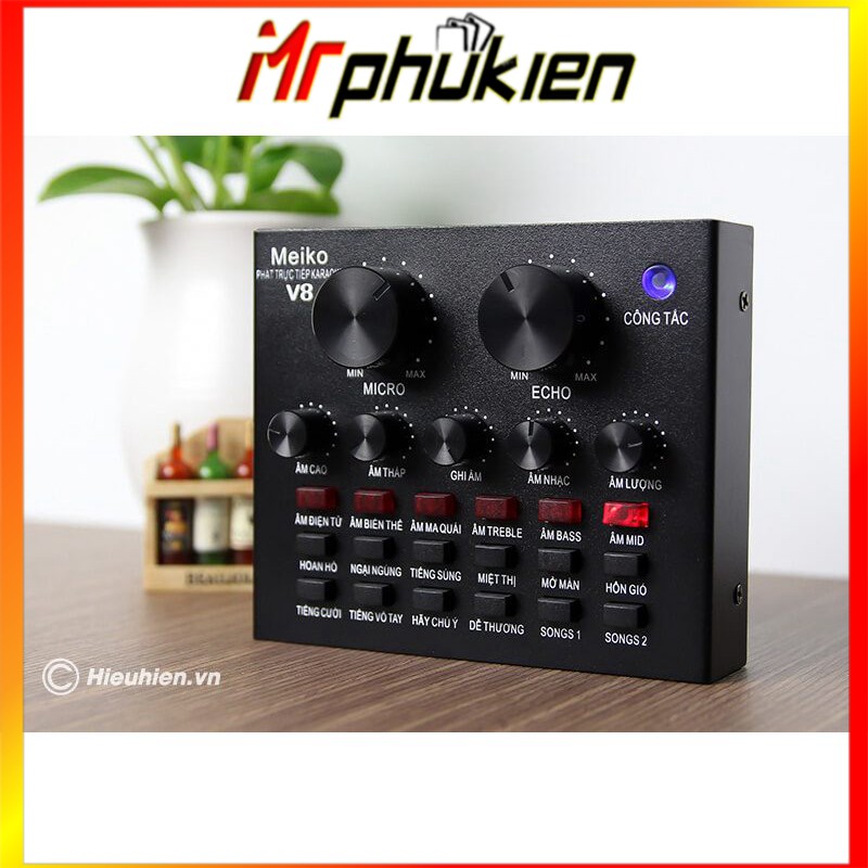 [Mã 154ELSALE2 giảm 7% đơn 300K] Sound card V8 dành cho micro thu âm cao cấp - MrPhukien