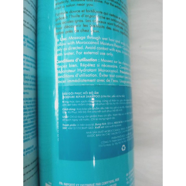 MOROCCANOIL ] DẦU GỘI XẢ PHỤC HỒI ĐỘ ẨM MOROCCANOIL REPAIR 1000ML CHÍNH HÃNG