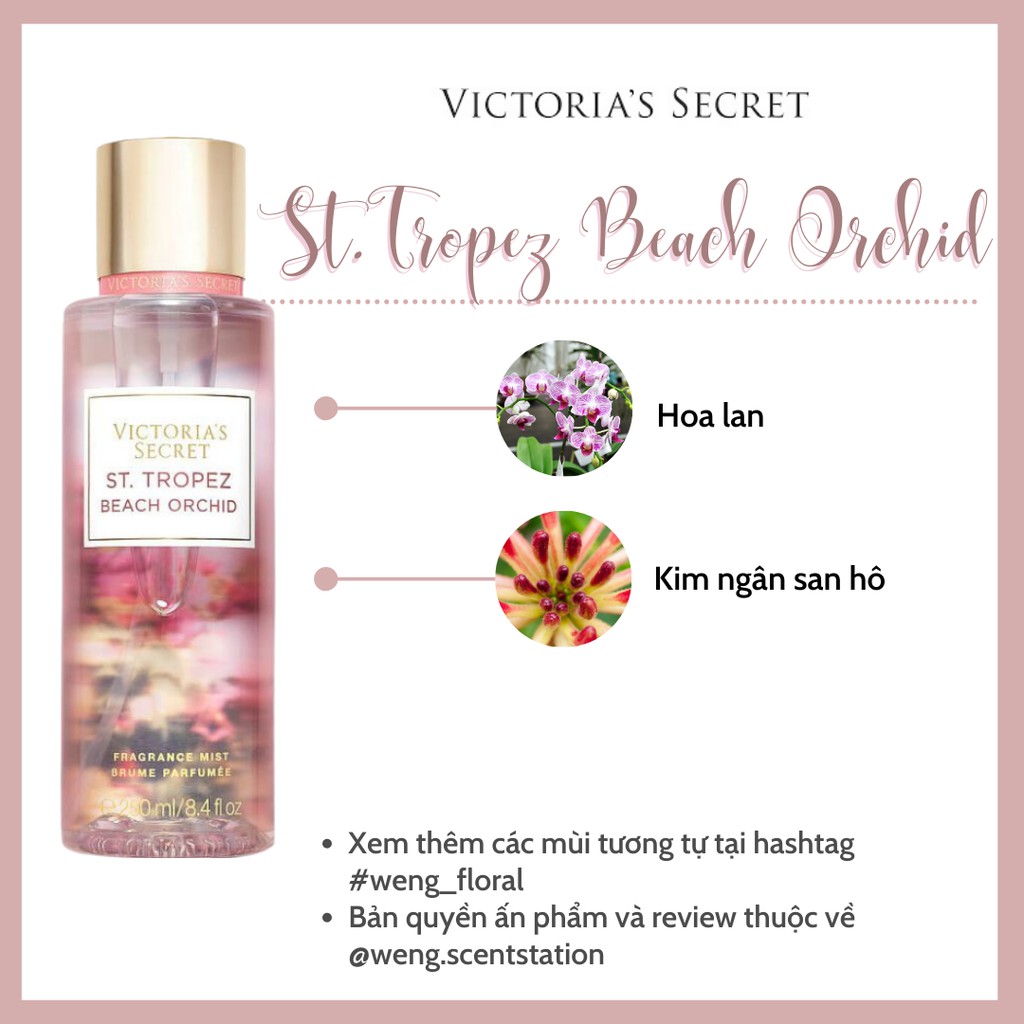 Xịt thơm toàn thân Victoria’s Secret mùi St. Tropez Beach Orchid