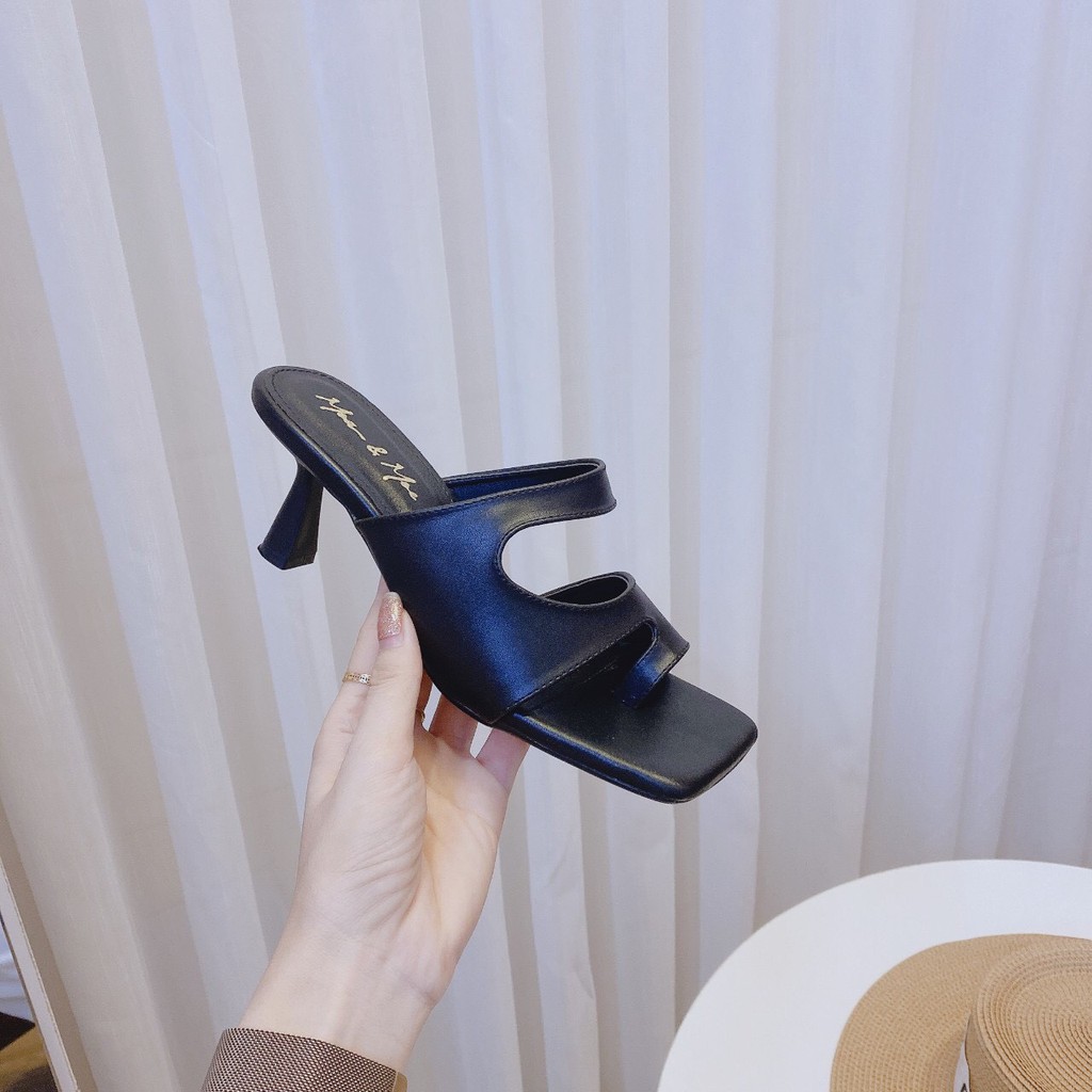 Guốc nữ xỏ ngón khoét eo 5p sang chảnh