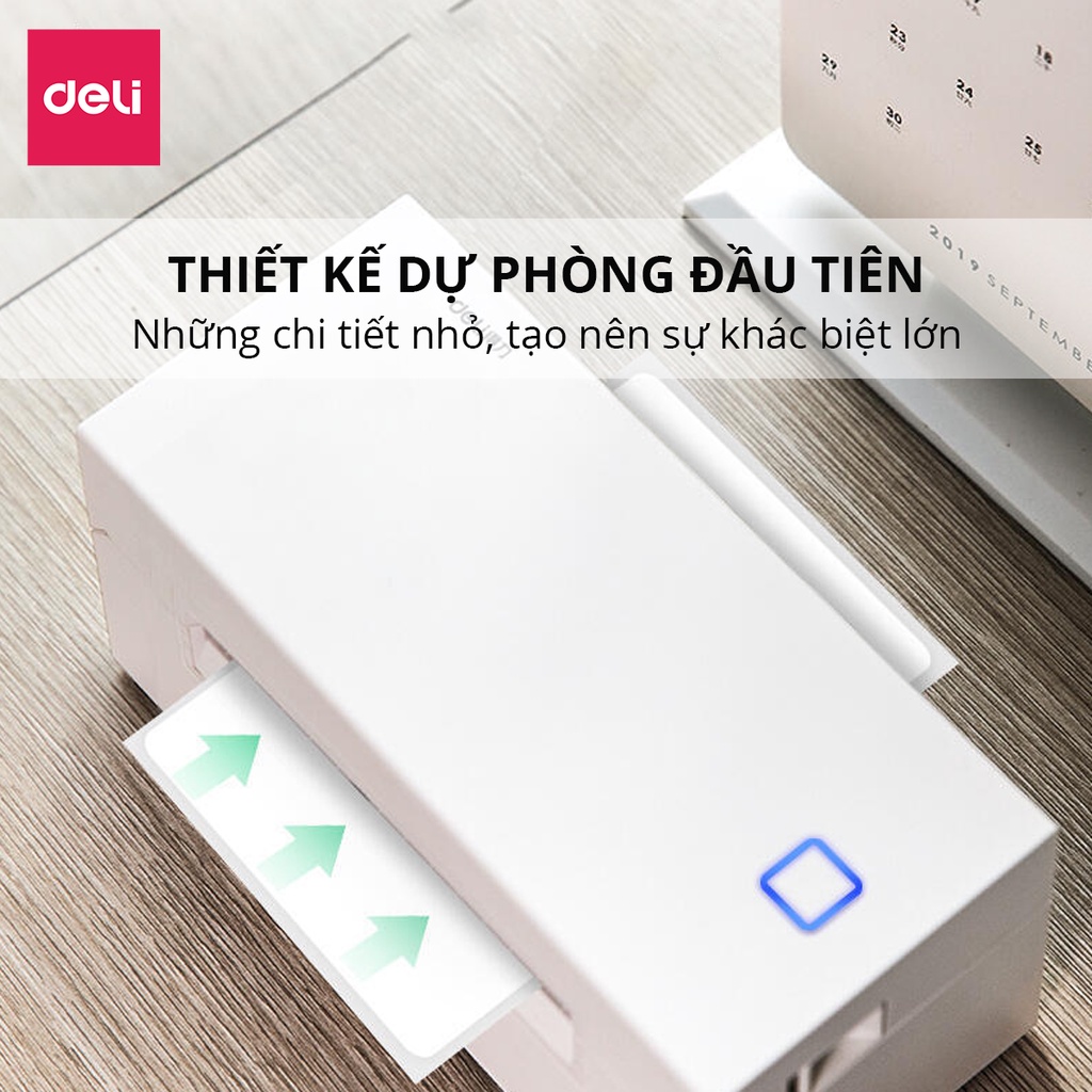 Máy In Nhiệt Deli In Đơn Hàng, Hóa Đơn, Tem Mã Vạch, Logo Tự Dán - Kết Nối USB, Tốc Độ In 1 Đơn/s  - DL-760D