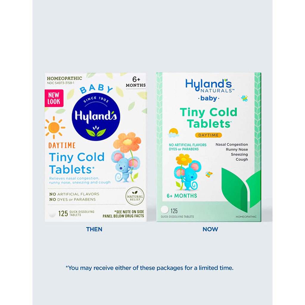 Viên ngậm sổ mũi Hyland’s Tiny Cold 125 viên mẫu mới mẫu mới