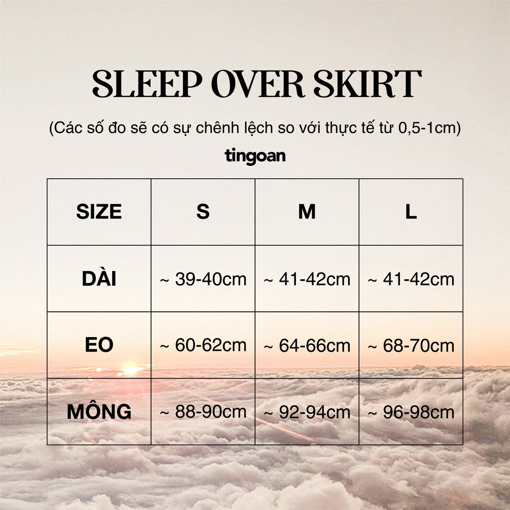 TINGOAN®  - Chân váy ngắn cạp cao tingoan màu đỏ SLEEP OVER SKIRT/DR