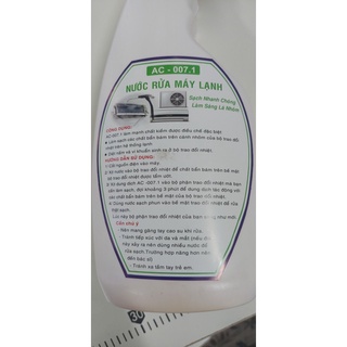 Nước rửa dàn lạnh Máy Lạnh AC-007.1 mẫu mới [SIÊU RẺ] NƯỚC RỬA MÁY LẠNH LÀM SÁNG LÁ NHÔM