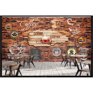 Tranh dán tường 3D dán quán cafe, trà sữa, trà chanh KT 120x80cm