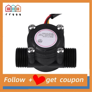 Ffggg Precision G3/4 Thread Water Flow Sensor Hall Effect Flowmeter 1-30L/min Black oe