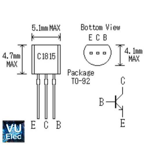 Ic transistor C1815 TO92 TRANS NPN 0.15A 50V (DIP) (5c)