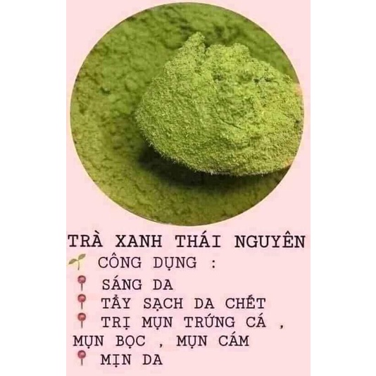 GÓI 100G BỘT TRÀ XANH ĐẮP MẶT TRẮNG DA, HẾT MỤN, GIẢM THÂM HIỆU QUẢ