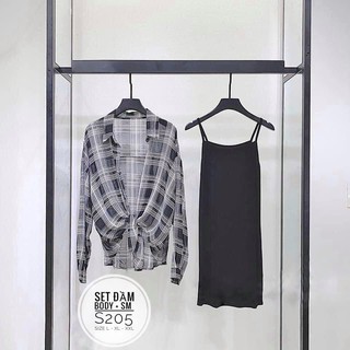 S205 đầm thun 2 dây bigsize 60 đến 90kg