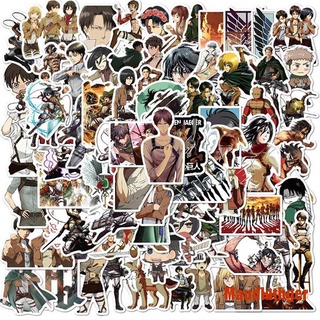 Bộ 100 sticker anime attack on titan dán trang trí vali / ván trượt / laptop chống thấm nước
