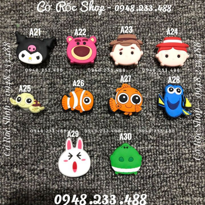 Nút cài dép Jibbitz-charm-icon-sticker CUTE (A21-A38).Shop ship từ 10 con