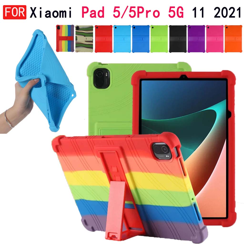 Ốp máy tính bảng silicon mềm chống sốc có giá đỡ cho Xiaomi Pad 5 Xiaomi Pad 5 Pro 5G 11 inch