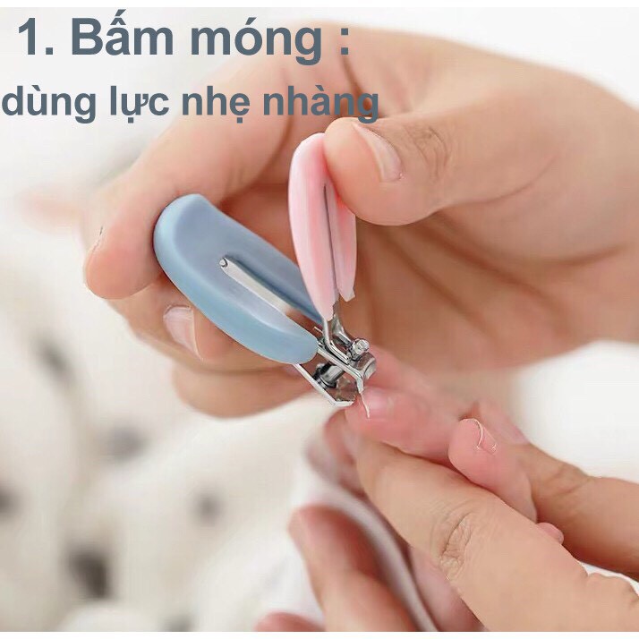 Bộ Bấm Móng Tay Cao Cấp 5 Món Kéo Cắt Dũa  Lấy Ráy Tai Kẹp Gắp Gỉ Mũi Cho Mẹ & Bé Kích Thước: 11.5cm x 8.5cm MoMomart