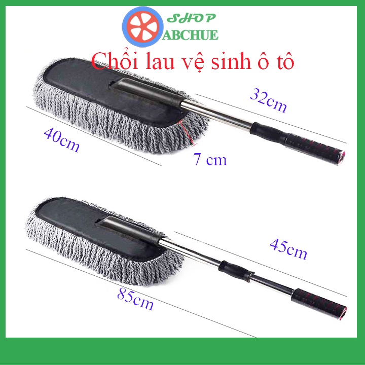 Chổi Lau Xe Ô Tô - Rửa Xe Ô Tô - Cọ Nano Lau Rửa Xe Sợi Mềm Mại, Điều Chỉnh Được Độ Dài Dành Cho Xe Hơi