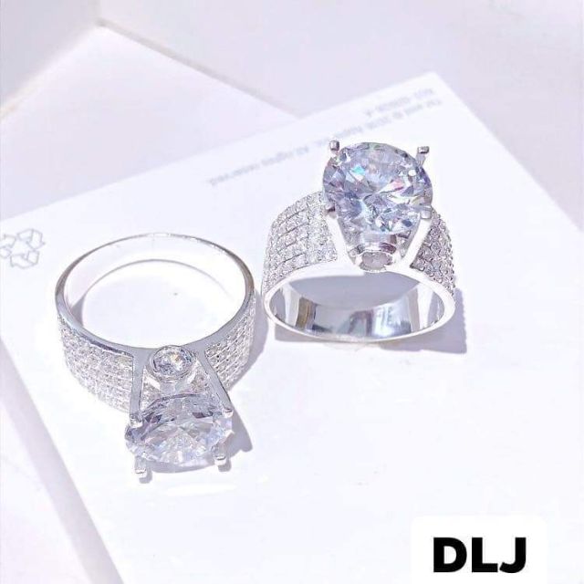 Nhẫn bạc 5 hàng đá