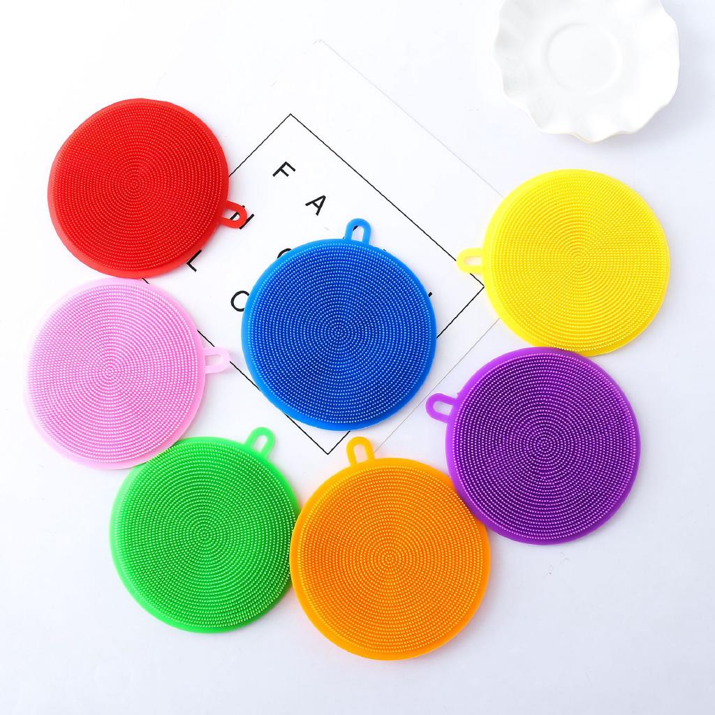 Miếng Rửa Chén Hình Tròn Bằng Silicon