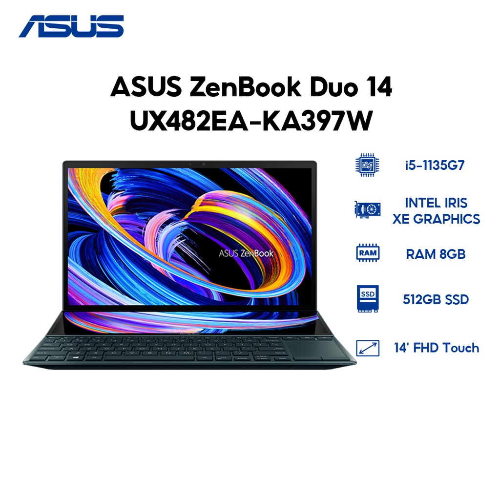 Laptop ASUS ZenBook Duo 14 (UX482EA-KA397W) i5-1135G7 | 8GB | 512GB |14' FHD Touch