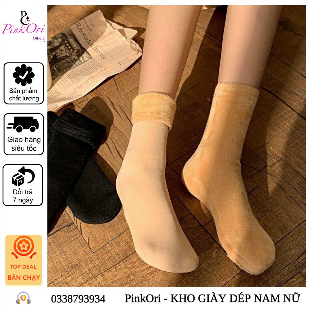 Mã EVC - Tất nữ lót lông ấm - PinkOri