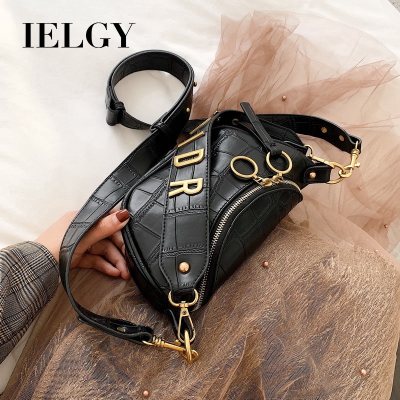 Ielgy Túi Đeo Chéo Ngực Vân Da Cá Sấu Sành Điệu Cho Nữ