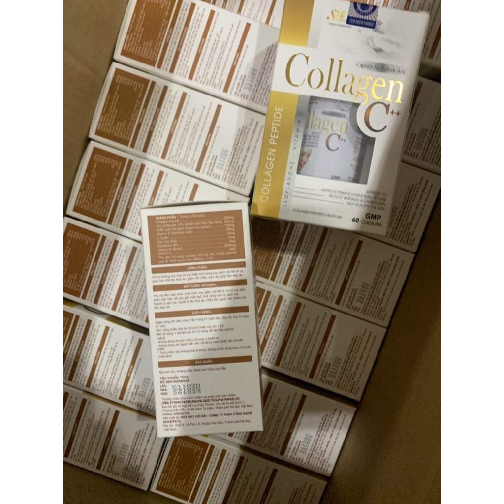 Collagen C ++ đẹp da, sáng da, mờ thâm, chống lão hóa, tăng độ ẩm cho da Hộp 60 viên