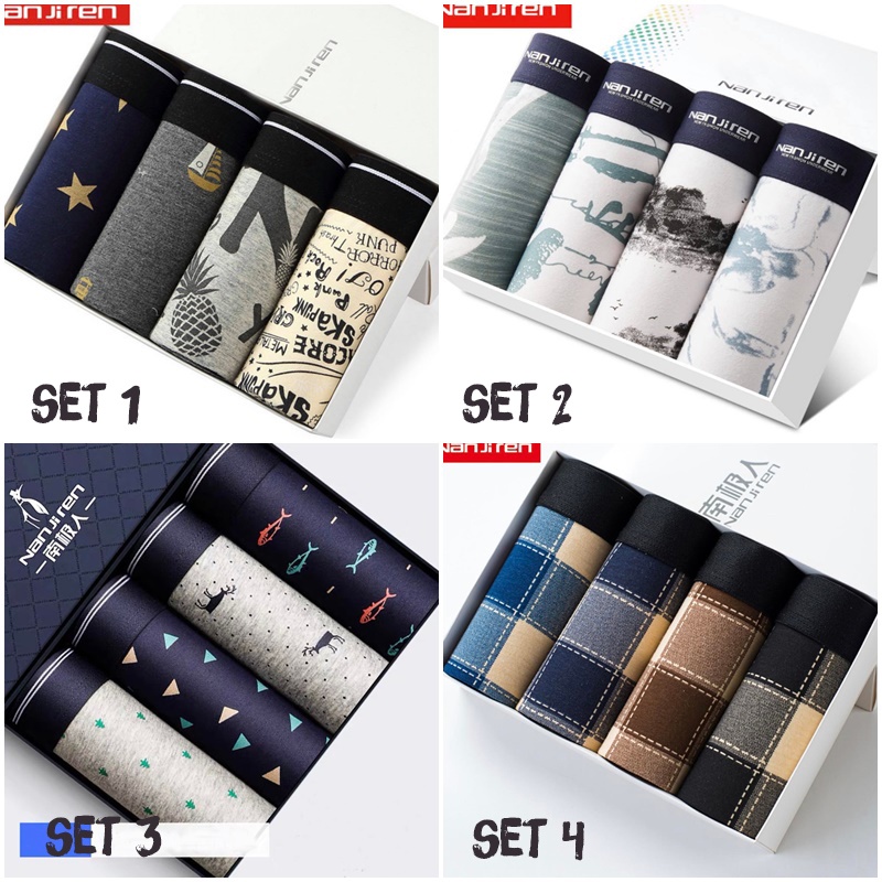 Set 4 Quần Sịp Nam Boxer Cao Cấp NANJIREN