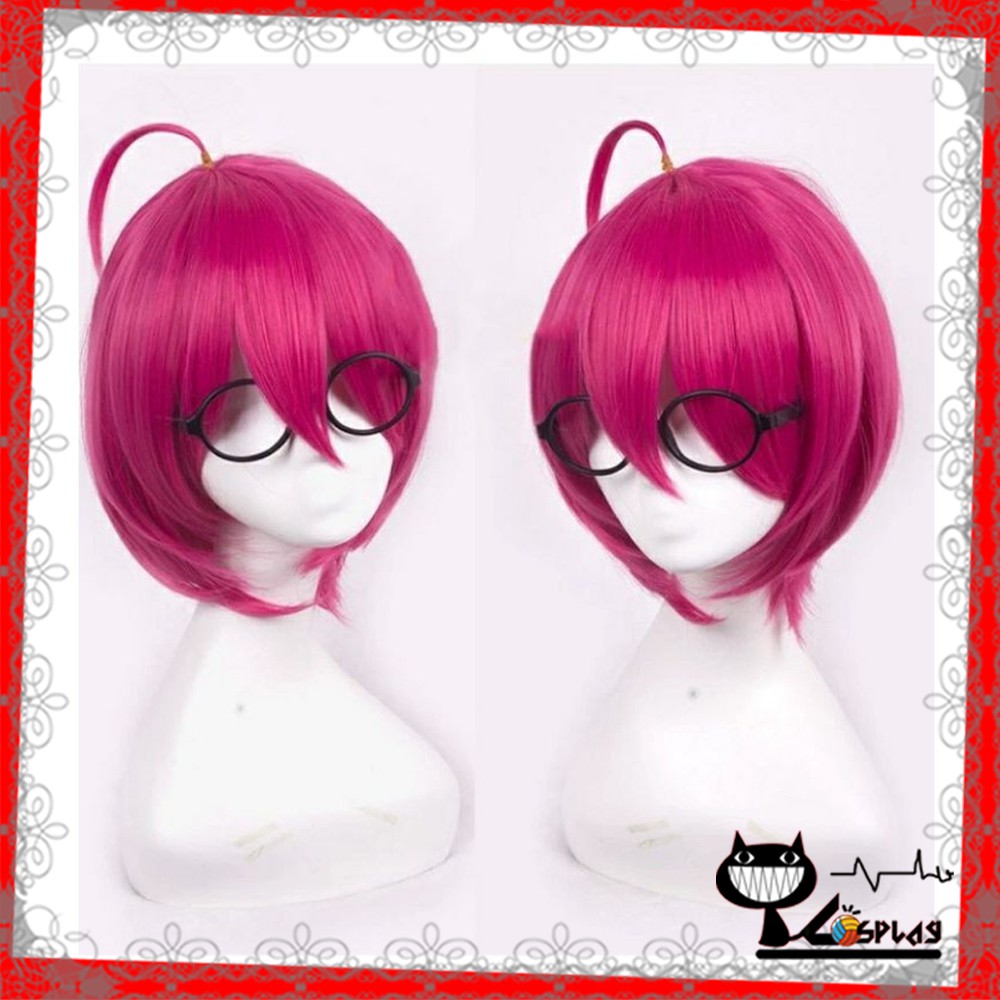 [sẵn] Wig/tóc giả Gowther - Nanatsu no taizai màu hồng đỏ (cơ bản nam nữ ngắn 30cm) thất đại tội [Miu Cosplay]