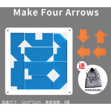 Đồ chơi trí tuệ_Thử thách trí não_Make 4 Arrows-Packing & Jigsaw & Xếp Hình Puzzle_Hack não & Độc đáo_IQ Toys_Giải đố