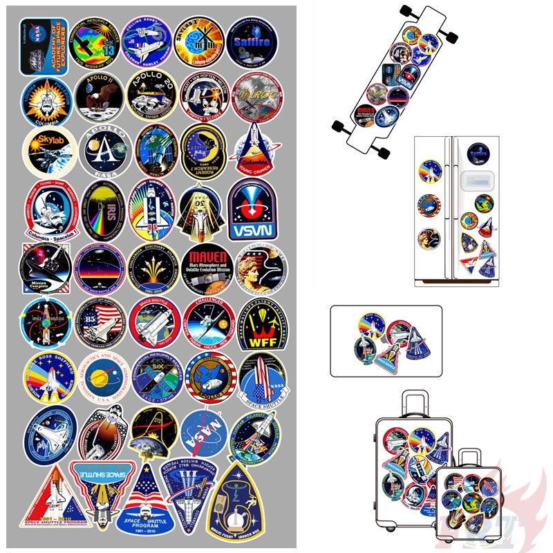 ❉ NASA：Space Shuttle - Series A Apollo Program Stickers ❉ 45Pcs/Set Outer Space DIY Fashion Decals Doodle Stickers