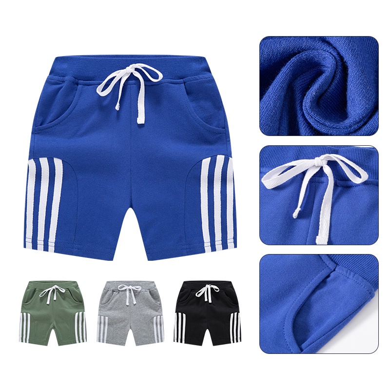 Quần Short 100% Cotton Lưng Thun Phối Túi Phong Cách Thể Thao Thời Trang Mùa Hè Cho Bé Trai 1-9 Tuổi