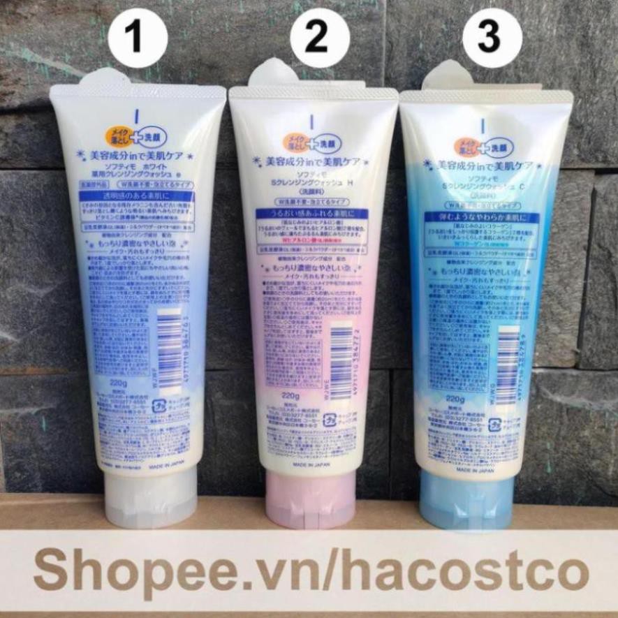 ( KIBO ) Sữa Rửa Mặt Kose Softymo Cleansing Foam 220g của Nhật loại Hyaluronic acid collagen white
