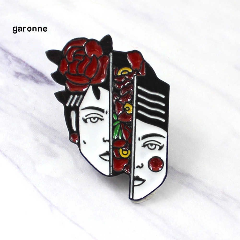 Ghim cài áo thiết kế hình cô gái/ hoa hồng
