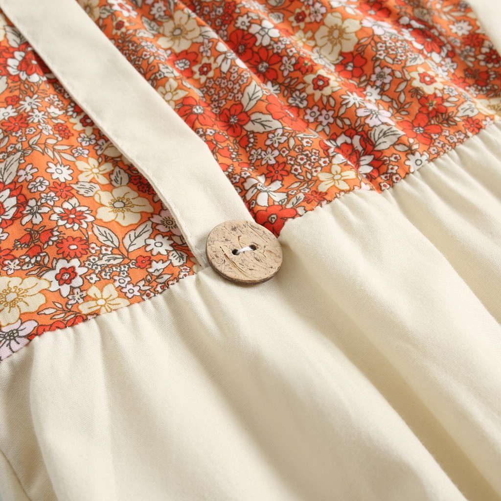 Áo Liền Quần Sanlutoz Làm Bằng Cotton Thiết Kế Không Tay Họa Tiết Hoa