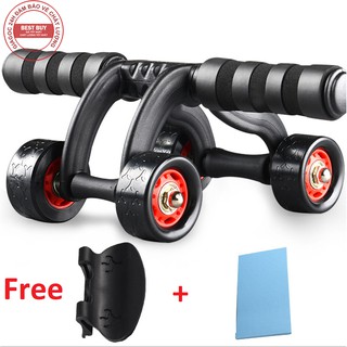 Con lăn tập cơ bụng 4 bánh tặng kèm thảm lót đầu gối
