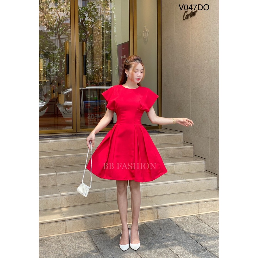 Váy cánh tiên chiết eo dáng xòe bồng, Đầm nữ thiết kế chất chéo hàn cao cấp mềm mịn không nhàu V047 | BigBuy360 - bigbuy360.vn