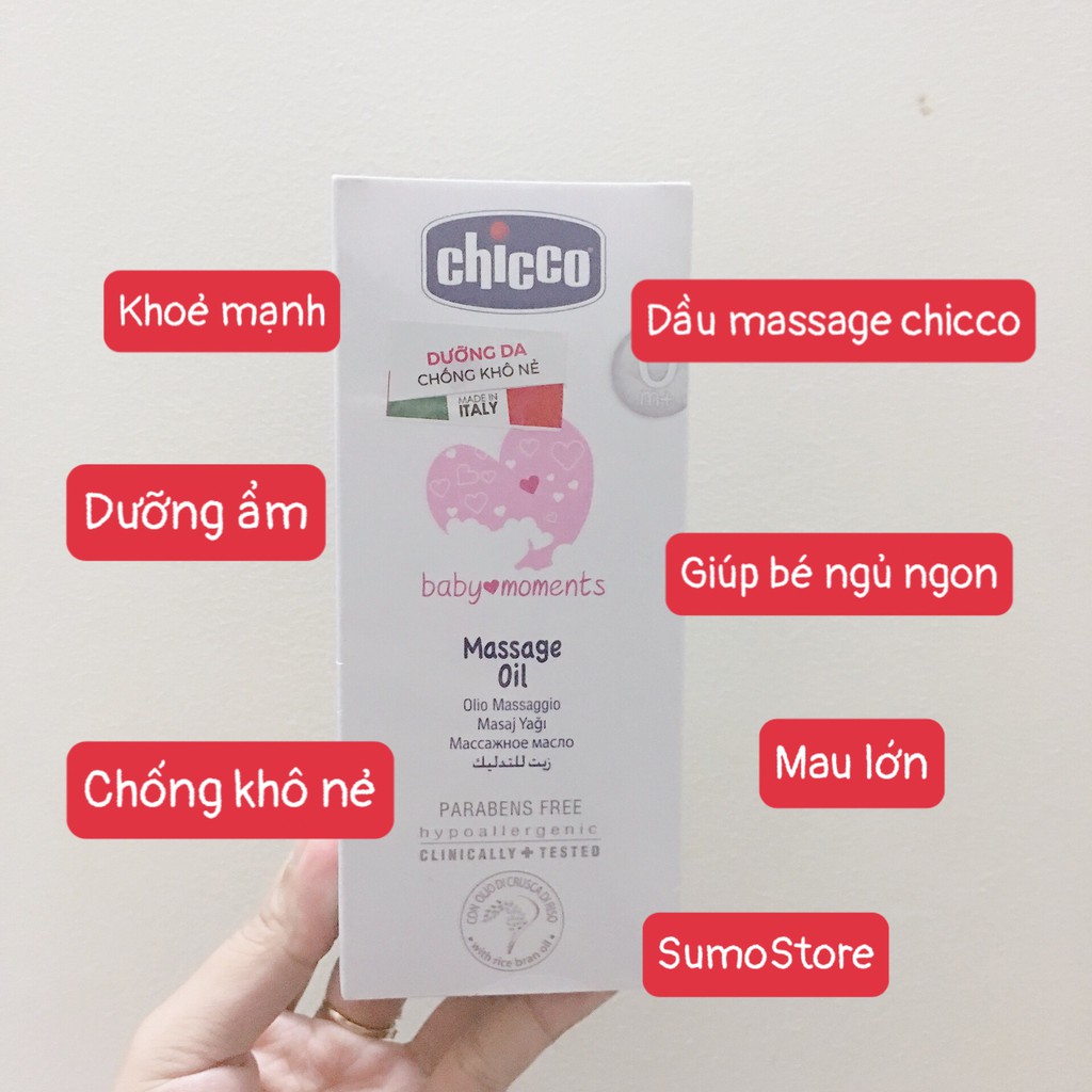 Dầu massage Chicco chiết xuất cám gạo chicco