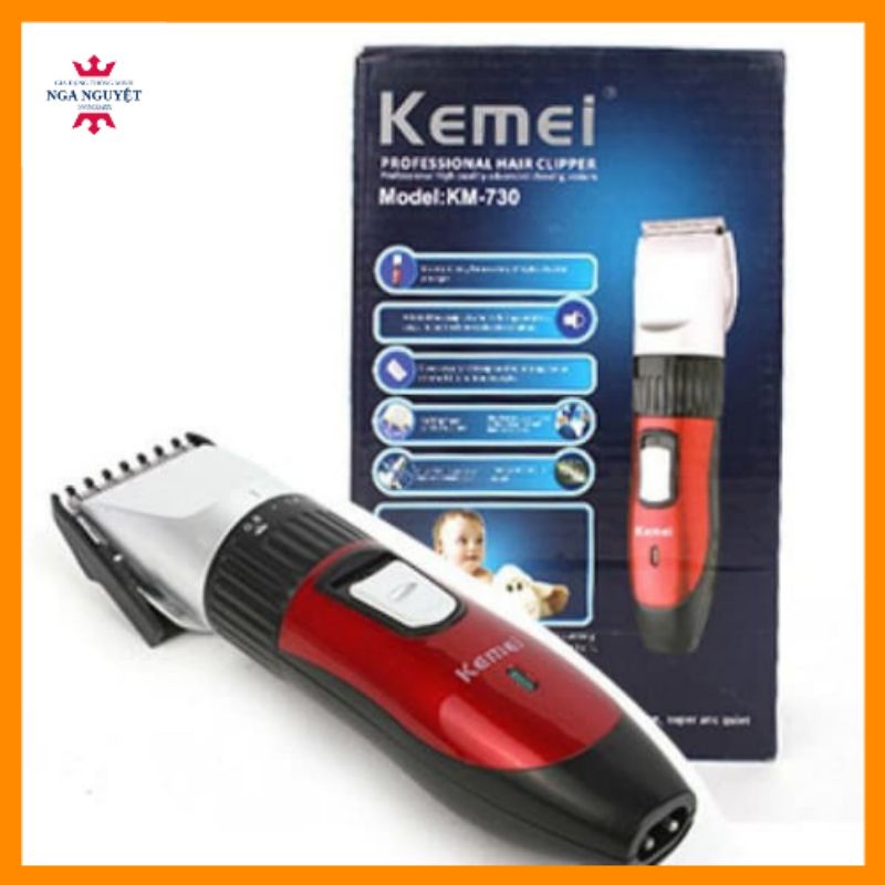 Tông đơ cắt tóc Kemei KM-730, máy cắt tóc Kemei sạc điện siêu tiện