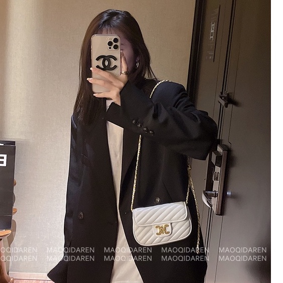 Túi mini chần chéo da mềm dây chuông size 17 - Unip 8168