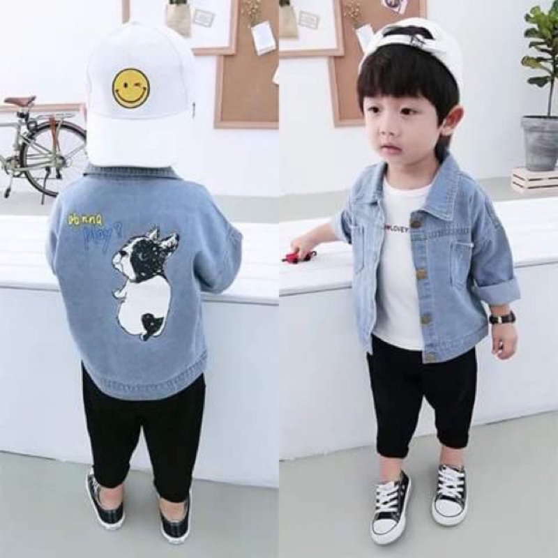 Áo bò cho trẻ em 8-22kg ,mẫu in hình BULLDOG cho bé