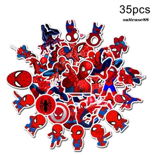 Set 35 miếng sticker dán hình người nhện chất liệu PVC