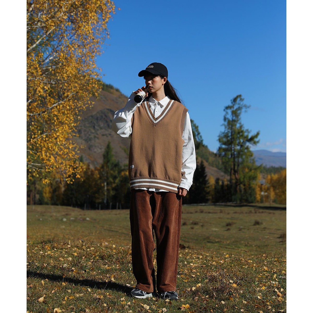 Áo Sweater Dệt Kim Cổ Chữ V Dáng Rộng Phong Cách Hàn Quốc Thời Trang Mùa Thu 2022 Cho Nam Và Nữ